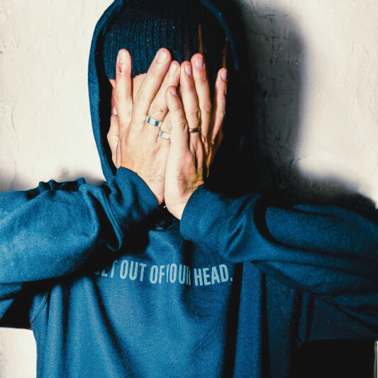 Get Out of Your Head Black Puff Print Staple Hoodie