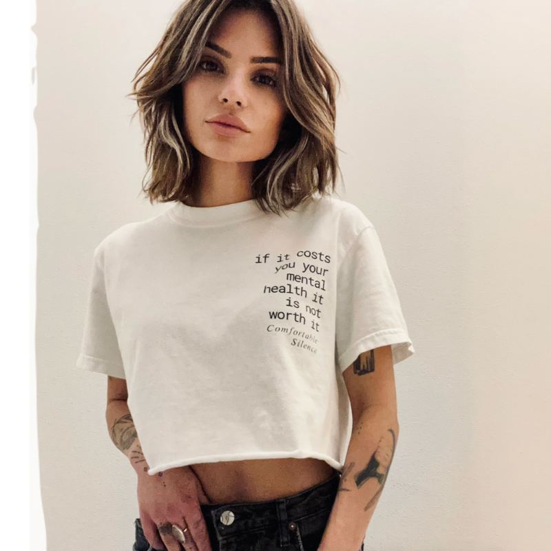 Comfortable Silence Protect Your Peace White Short Sleeve Tee