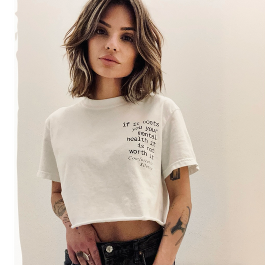 Comfortable Silence Protect Your Peace White Short Sleeve Tee