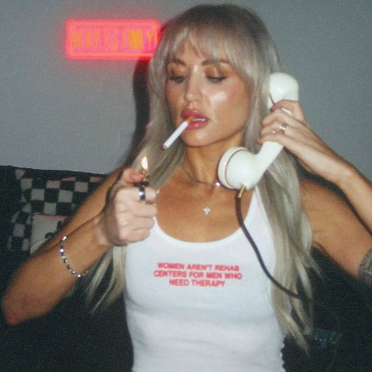 Cry About It White Baby Rib Tank