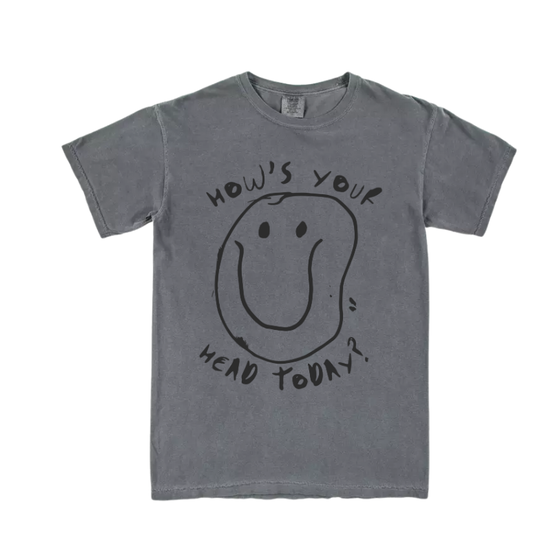 How's Your Head Today? Faded Grey Short Sleeve Tee