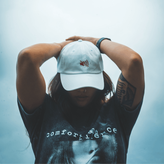 Comfortable Silence. Muted White Dad Hat