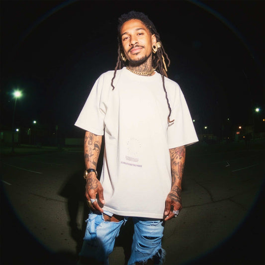 No Darkness, No Light Faded Bone Oversized Short Sleeve Tee
