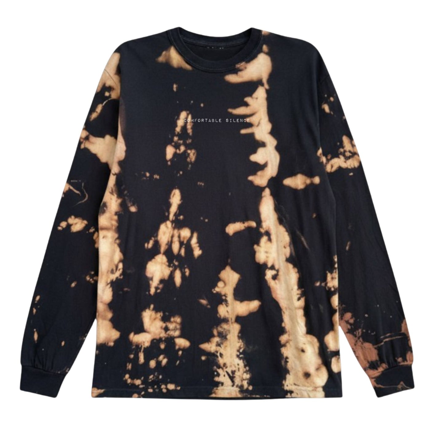 Static 003: White Noise – Black Bleach Dyed Long Sleeve Tee (M)