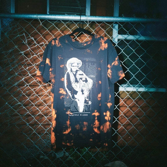 Static 009: Mind Your Manners – Hand-Bleached Short Sleeve Tee (L)