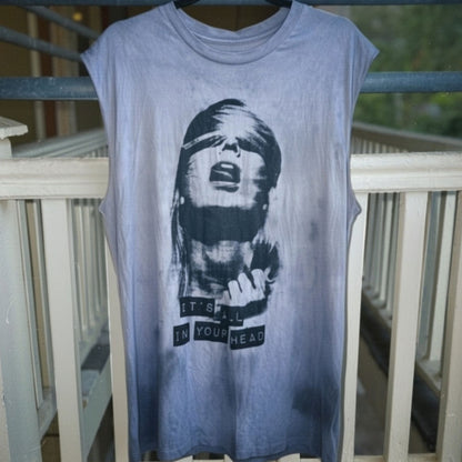 1/1 All in Your Head: Grey Matter: Hand-Dyed Muscle Tank (XXL)