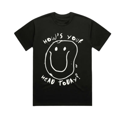 How's Your Head Today? Black/White Oversized Short Sleeve Tee