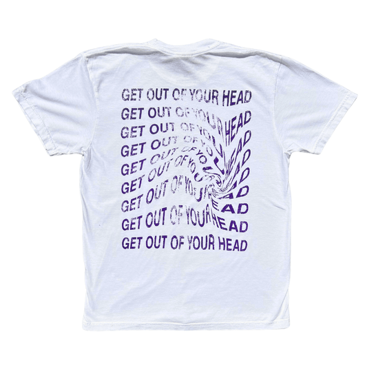 Get Out of Your Head White Distressed Short Sleeve Tee