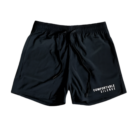 Black Reflective 5" Training Shorts