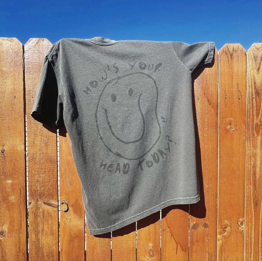 Comfortable Silence Hows Your Head Today Faded Grey Short Sleeve Tee 