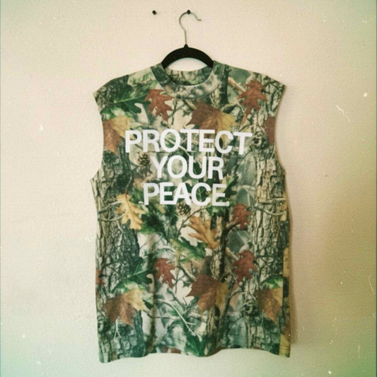At All Costs Camo Oversized Muscle Tee