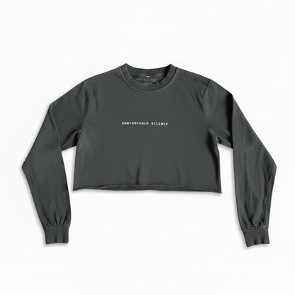Comfortable Silence Black Cropped Long Sleeve Tee