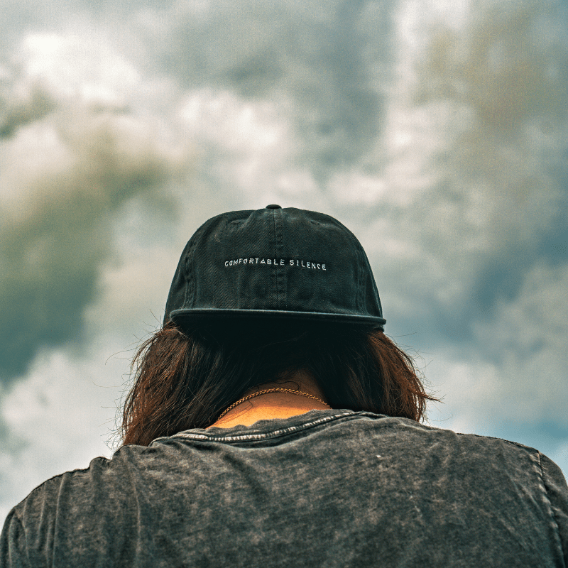 Comfortable Silence. Embroidered Black Classic Cap