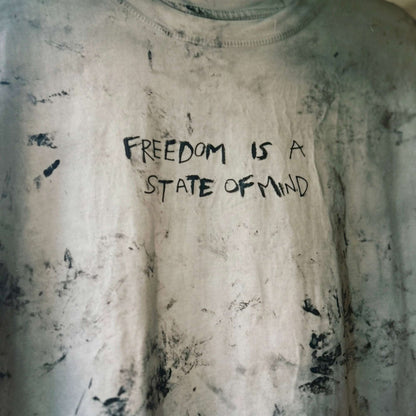 1/1 Free Your Mind: Burnout Wash: Hand-Dyed Drop Crop Short Sleeve Tee (S)
