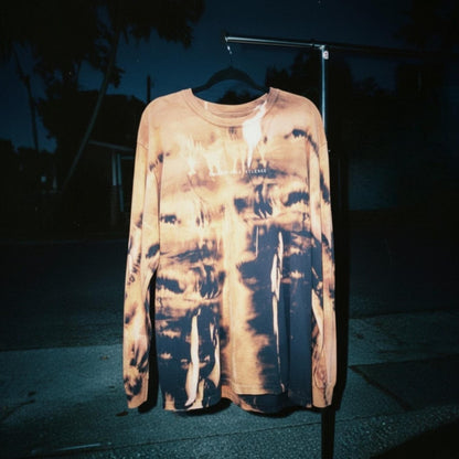 Static 002: Interference – Black Hand-Bleached Long Sleeve Tee (XL)