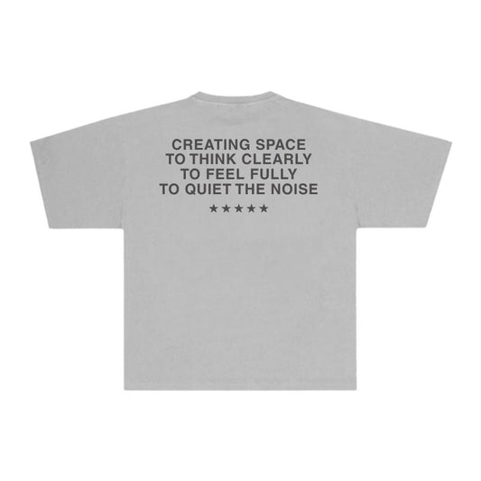 Tune In Drown Out Vintage Grey Oversized Box Short Sleeve Tee