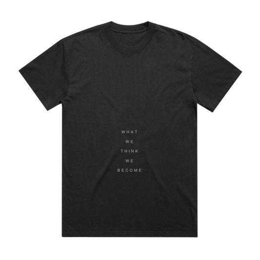 Think and Become Faded Black Oversized Short Sleeve Tee