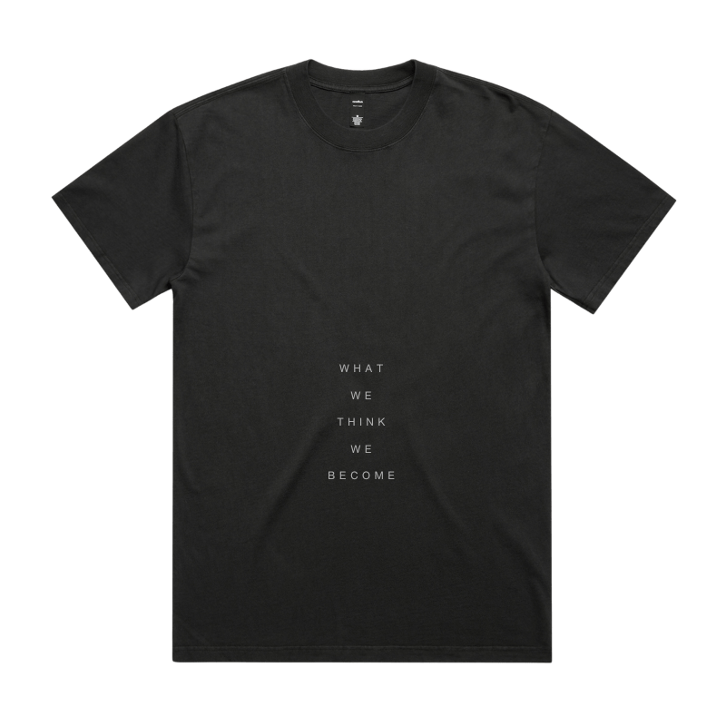 Think and Become Faded Black Oversized Short Sleeve Tee