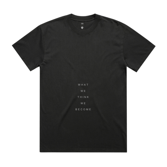 Think and Become Faded Black Oversized Short Sleeve Tee