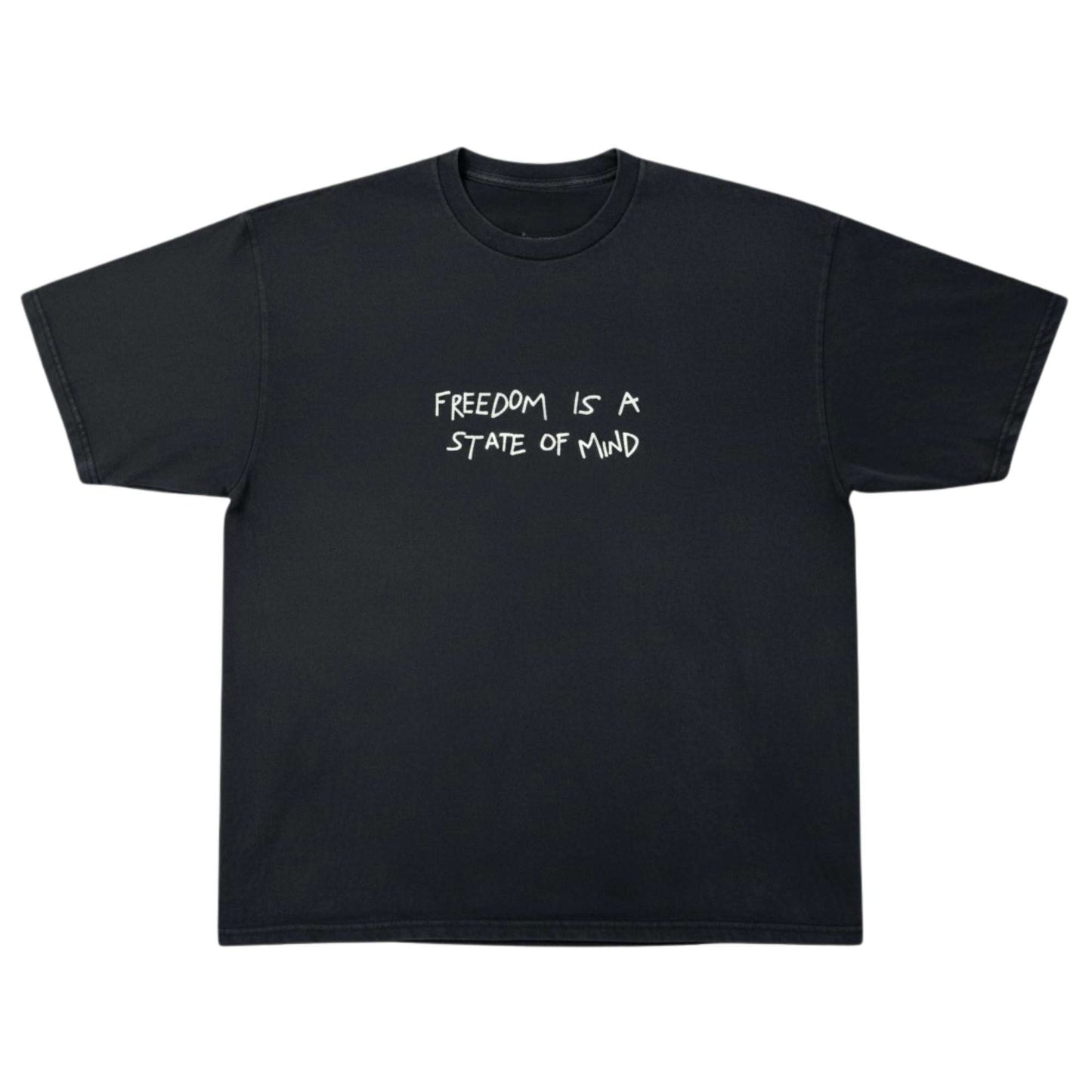 Free Your Mind Heavy Faded Black Oversized Box Short Sleeve Tee