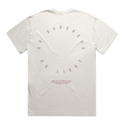 No Darkness, No Light Faded Bone Oversized Short Sleeve Tee